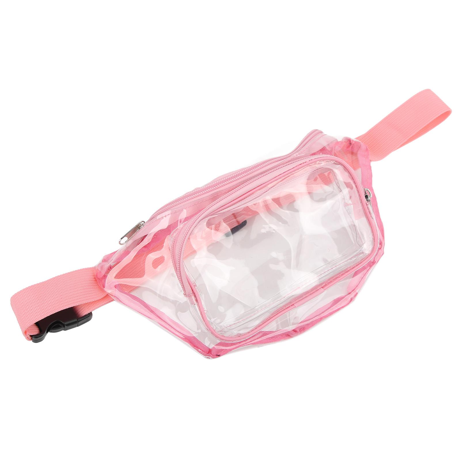 

Прозрачная поясная сумка из ПВХ с водонепроницаемой молнией, многоцелевая поясная сумка для путешествий, розовая