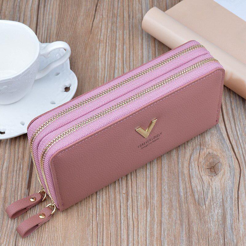 Women Wallets Double Zipper Long Large Capacity Female Purses Phone Pocket Card Holder Cartera Mujer