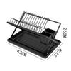 Foldable Wrought Iron Kitchen Dish Rack with Drip Tray & Chopstick Holder