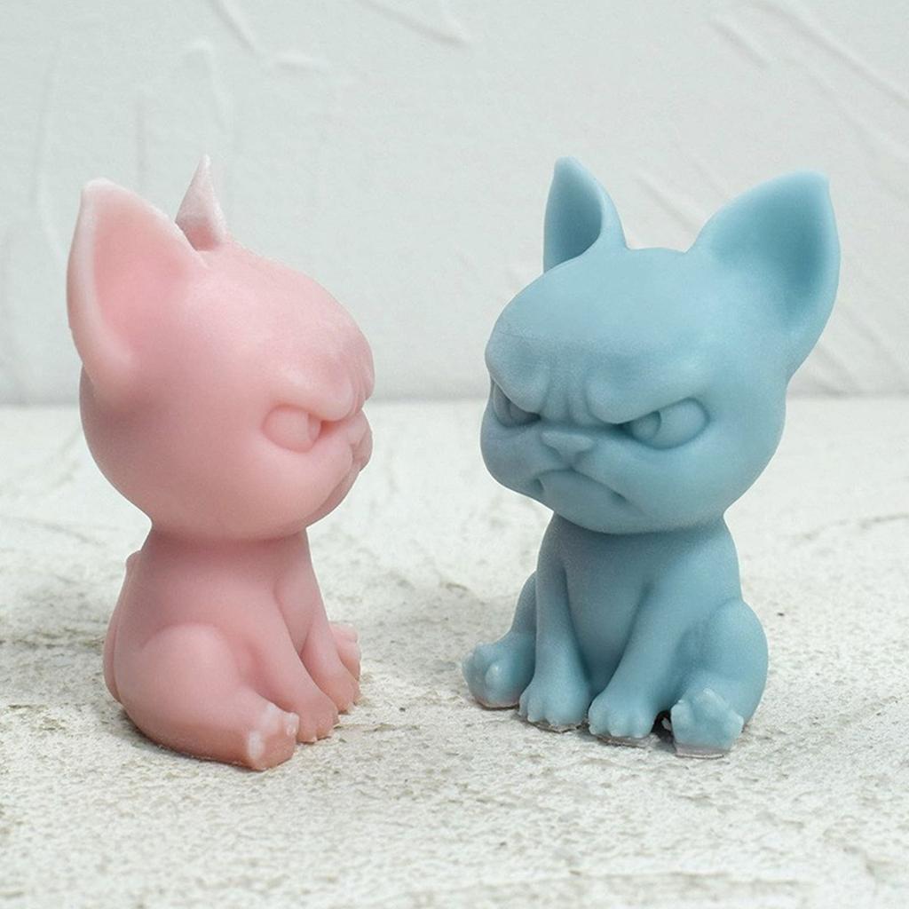 3D Animal Candle Mold, Angry Cat Candle Mold for DIY Candle Gypsum Ornaments Home Decorations, Epoxy Resin Casting