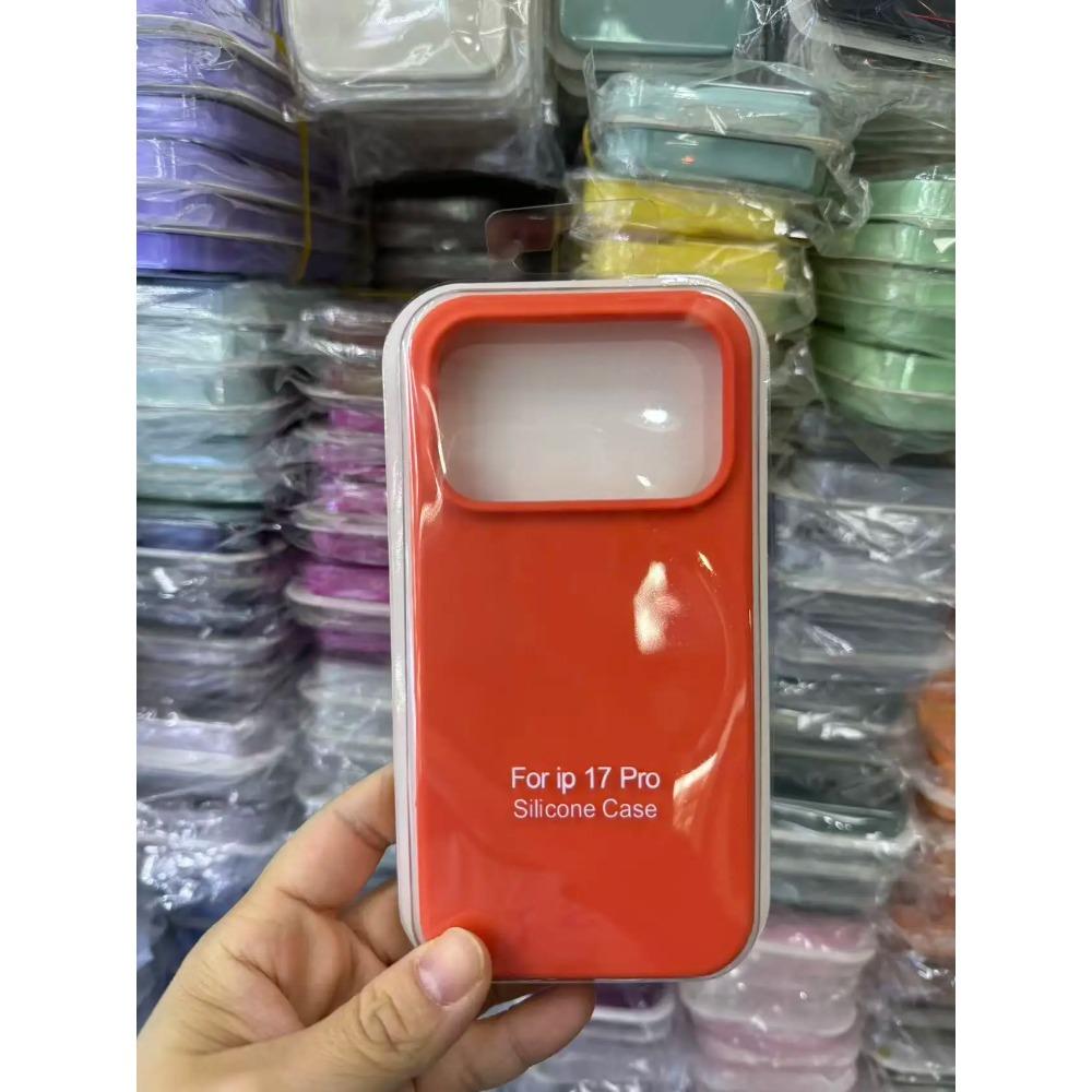 INS Style Candy Color Liquid Silicone Skin Feel Case For iPhone 17 Pro Max 16 15 14 Camera Touch Button Protection With Box Anti-Fall Non-Slip Cover