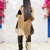 Women Plus Size Round Neck Long Sleeve Printed Layered Top Long Pants Two Piece Set