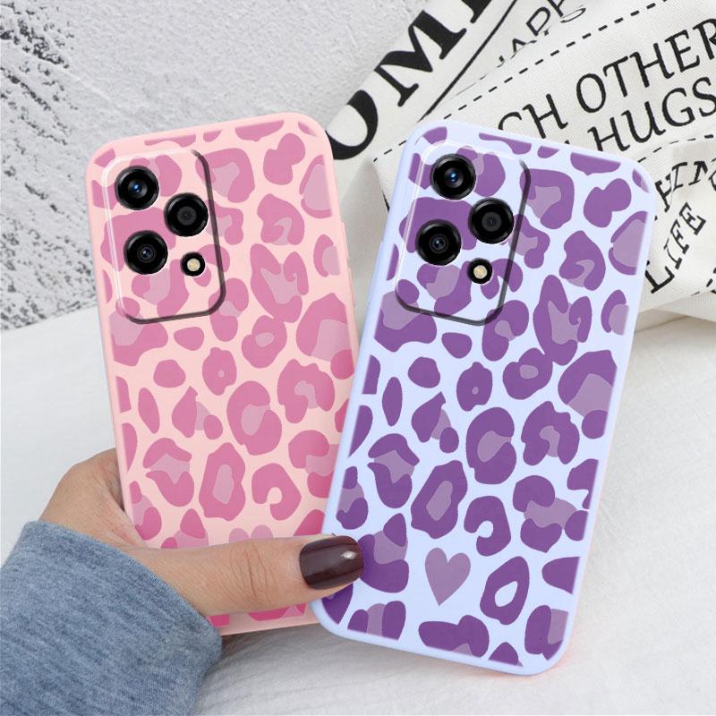 For Honor 200 90 400 Pro Lite Phone Case Brown Leopard Print Soft Silicone TPU Cover Colorful Marble Fundas Coque Shell Bumper