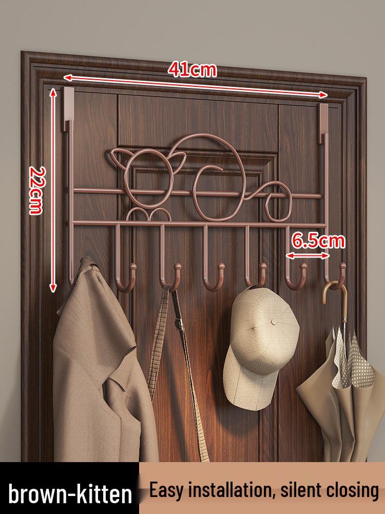 Punch-Free Over-the-Door Coat and Hat Rack - Bedroom & Kitchen Storage Solution