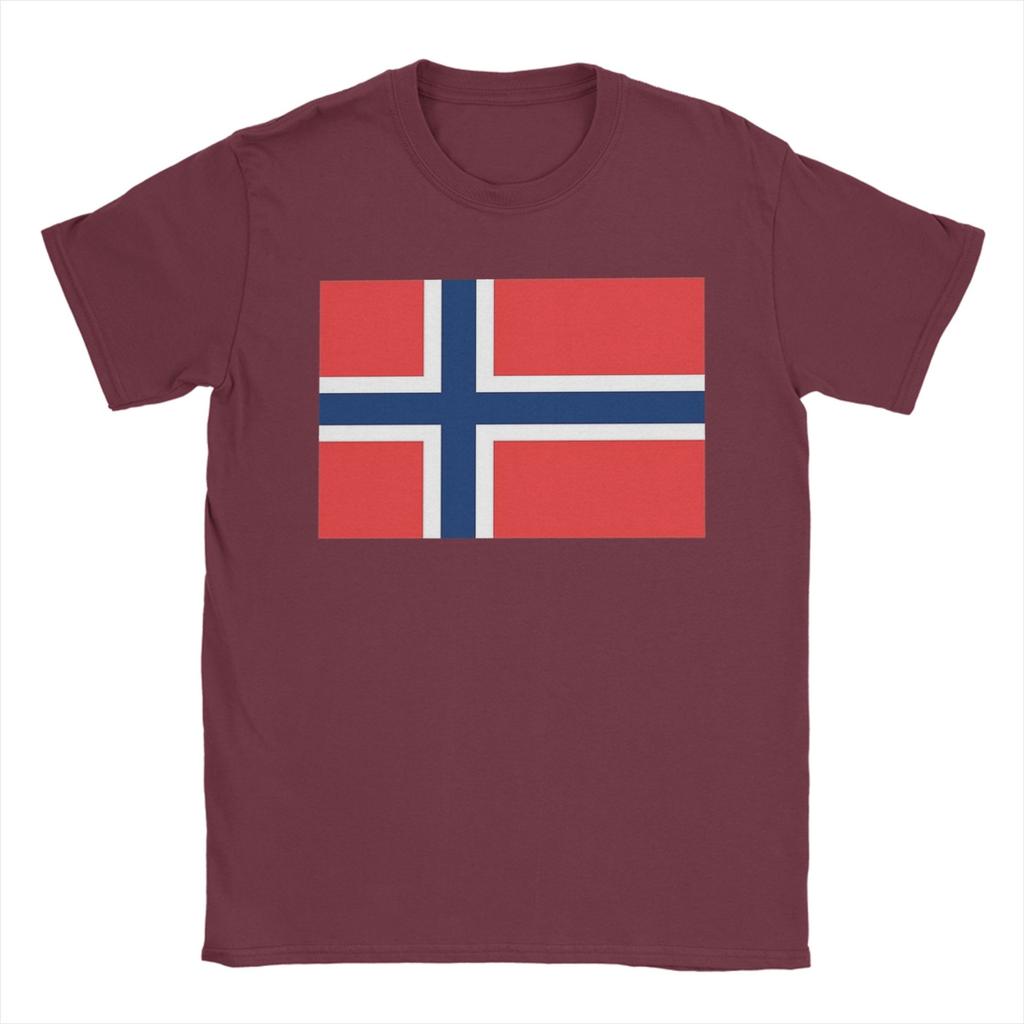 Norway flag Cotton TShirt For Unisex Beach  Vintage TShirts ONeck Harajuku Tee Shirt Plus Size Custom DIY Tops