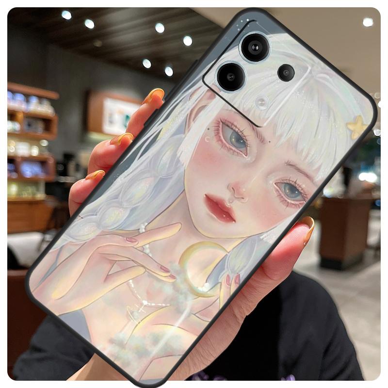 Cute And Beauty Girl Color Painting Case For Xiaomi Redmi Note 13 12 9 10 11 14 15 Pro Plus Cover For Redmi 14C 10C 12C 13C 15 C