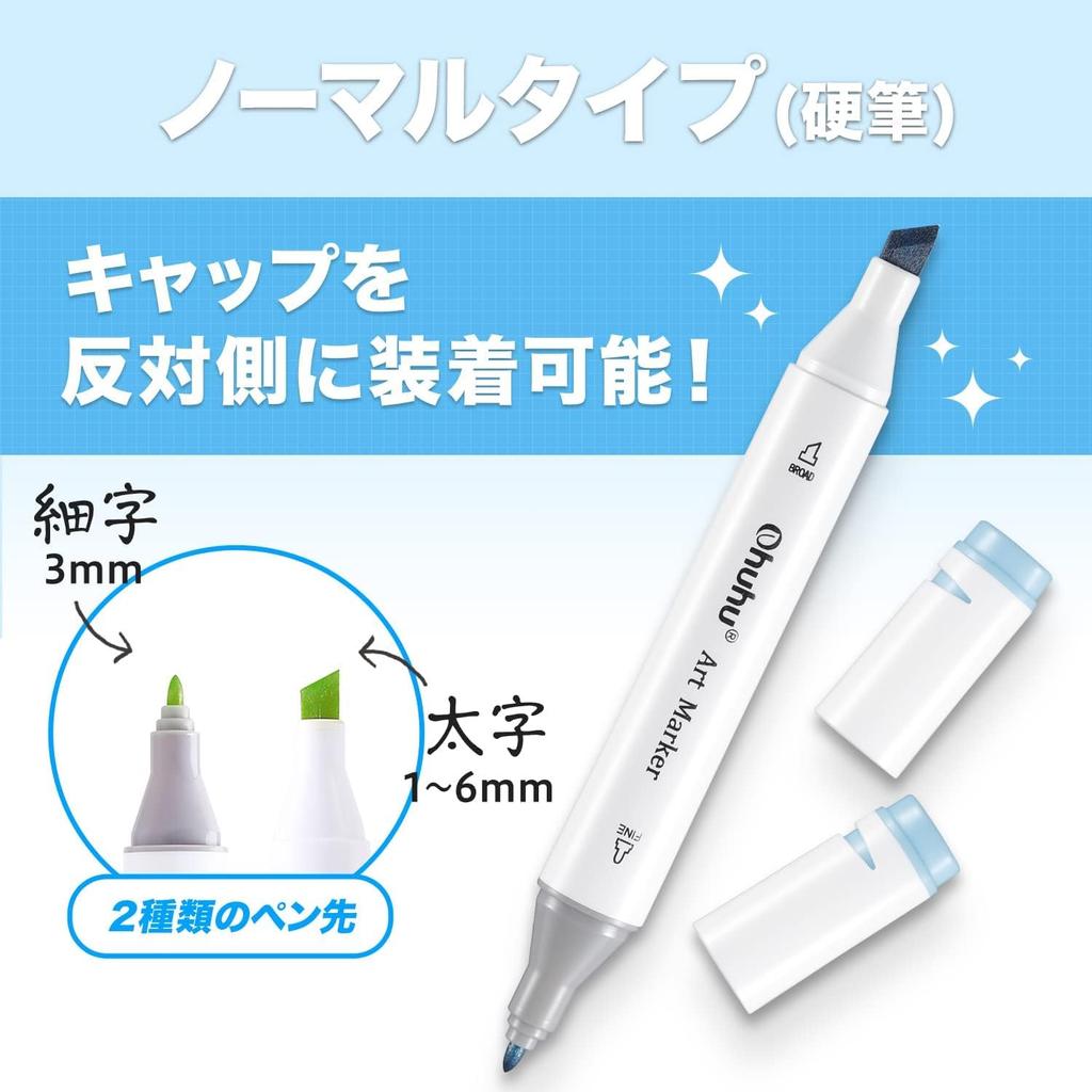 Ohuhu Pennor 120 Serietidning och Bred och Fin Dubbel Konst Bärväska Ingår Pennor, Färger, Pennor, Oljebaserade Alkoholbaserade, Avslutad, Material,