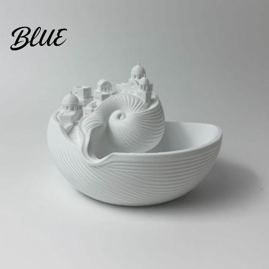 Blue Dome Ring Holder Santorinistyle Catchall Bowl Catch All Tray Organizer Greek Island Organizer Desktop Decor Shell Small Accessory Storage for