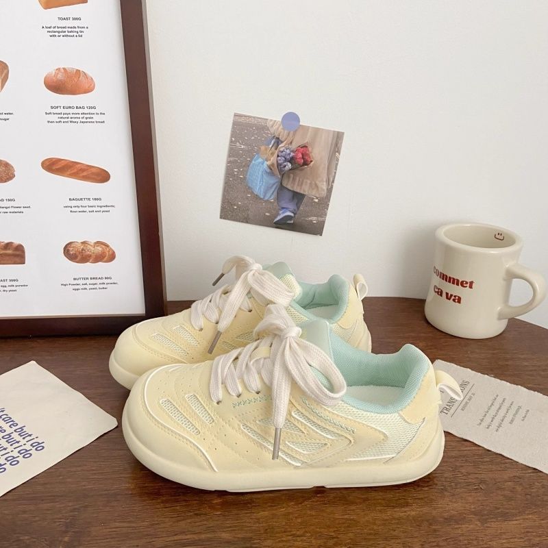 Pink Double Mesh Shoes Female Ugly Cute Summer New Niche Breathable Sports Little White Shoes