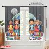 2pcs,2D Plane Printing Curtain Popular Cheerful School 100% Polyester (without Rod) Decorations Outdoor Perfect for Living Room