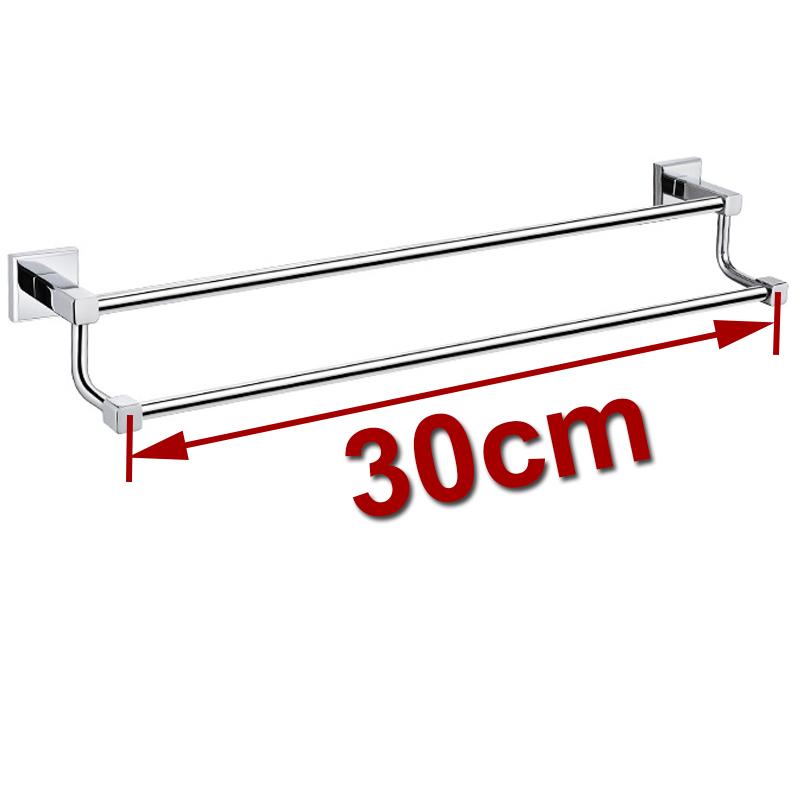 . Chrome Finish Stainless Steel Bathroom Accessory Double Towel Bar Towel Rail Towel Holder 60cm YT-10798