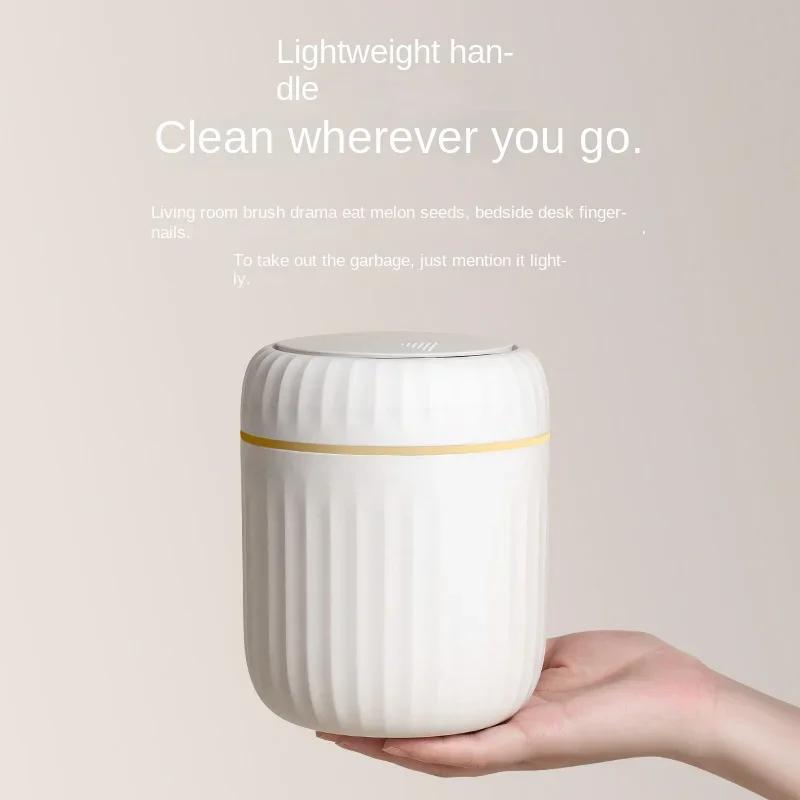 Mini Desktop Trash Can with Lid Garbage Waste Bin Organizer Bedroom Office Desk Storage Box Made Durable Plastic Home Supplies