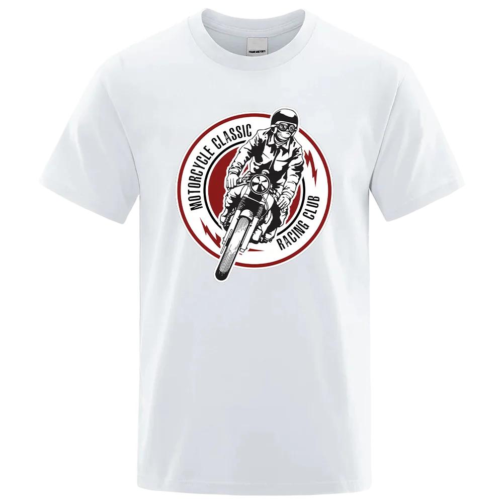 

Футболка с принтом клуба гонщиков Motorcycle Glassic, футболки для мужчин, мужская одежда, верхняя часть, костюм для мужчин, забавные футболки, магазин топов XXXXXL белый