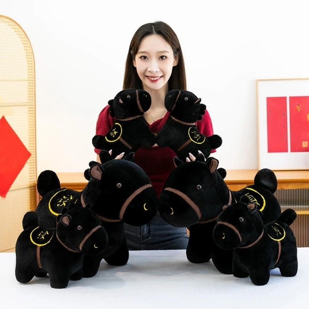 Soft Stuffed Animal Doll Zodiac Horse Simulated Horse Toys Cartoon Horse Doll  New Year Mascot