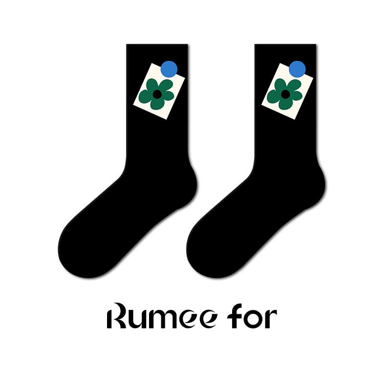 

Женские носки до середины икры в корейском стиле с оленями и рисом - Милый дизайн с бантом для весны и осени 2025 Fits Size 35-42