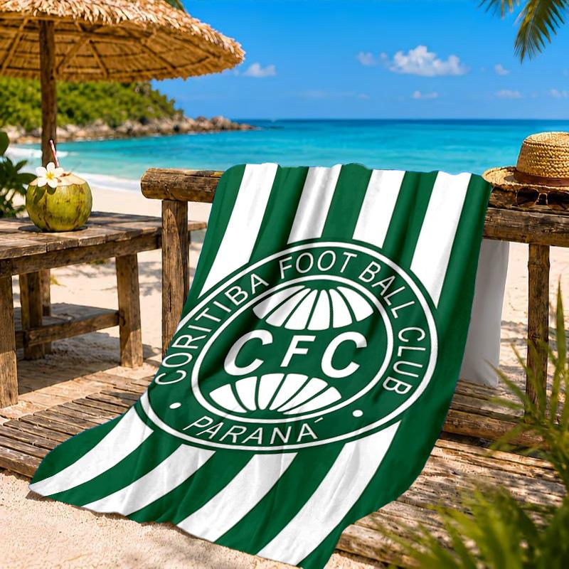 Cori-tiba Football Club Crest Printed Microfiber Beach Towel, Soft And Absorbent, Quick-Dry, Ideal for Summer Travel, Beach Essential, Swimming Pool
