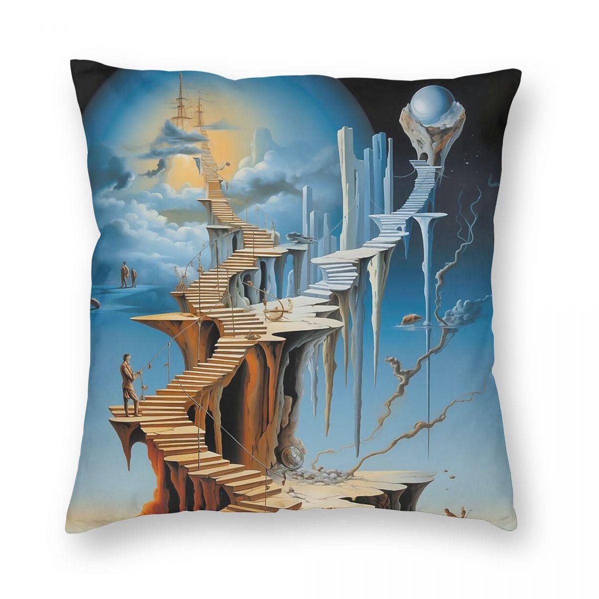 Salvador Dali Dreams Series  Square Pillowcase Polyester Linen Velvet Pattern Decorative Throw Pillow Sofa Seater Cushion Cover 30x30cm