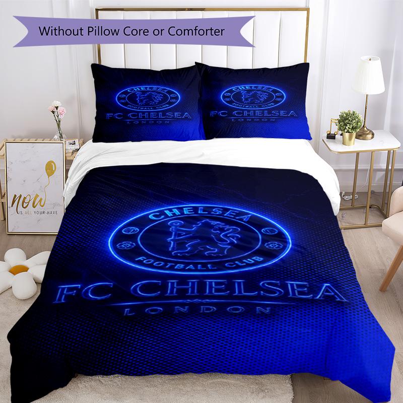 Chelsea FC Fußballspieler Bettwäsche-Set Design für Wohnzimmer Maschinenwaschbar Weihnachtsgeschenk