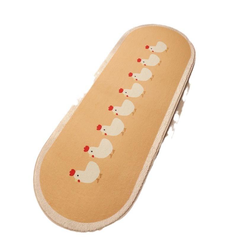Cartoon Imitation Cashmere Carpet Oval Girl Home Bedroom Cute Bedside Carpet
