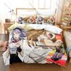 Shikada Kokonotsu Hotaru Dagashi Shop Retro Candy Print Duvet Cover + 2 Pillowcases Anime Fans 3pcs Bedding Set