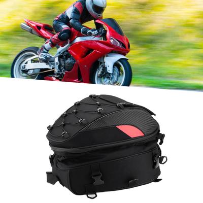Motorcycle Rear Seat Bag Pack Waterproof Oxford Cloth HighDensity Woven Reflective  (Red )