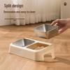 Slanted Double Cat Bowl - Anti-tip, Stainless Steel, Detachable, Washable, Anti-black Chin Cat Food and Water Bowl.
