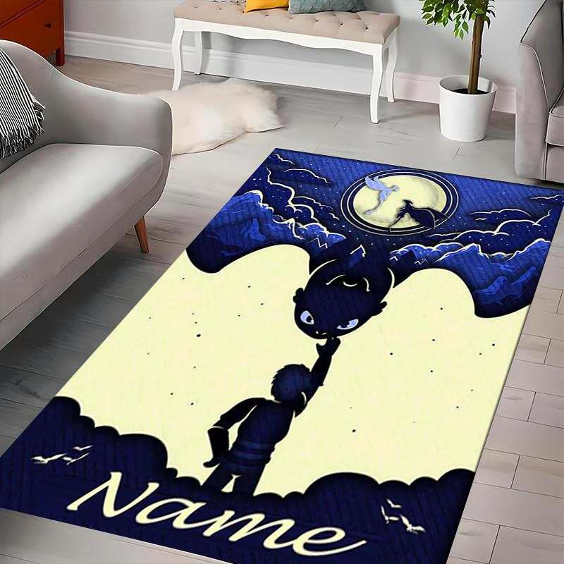 Custom Personalization How To Train Your Dragon Toothless Area Rug - Perfect For Kitchen, Bathroom,Laundry Room Decor Large Size Available,Gift All Se