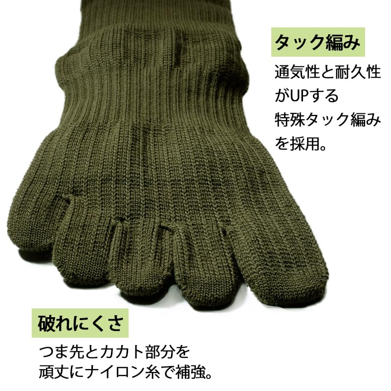 Gutsman Super Strong Set for 100km Marches and Compression for and the Forces Five-Toe Socks, 2-Pair (FR-01), Exercises, Durable, Thick, Men's, Socks,