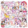 50 Waterproof Cute Pink Unicorn Graffiti Stickers for Water Bottles & Computers