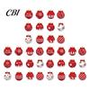 Christmas Tree Decorations Set Red White Balls, Wooden Ball Shape Hanging Ornaments, Snowflake Reindeer Ornaments Santa Designs, Festive Winter