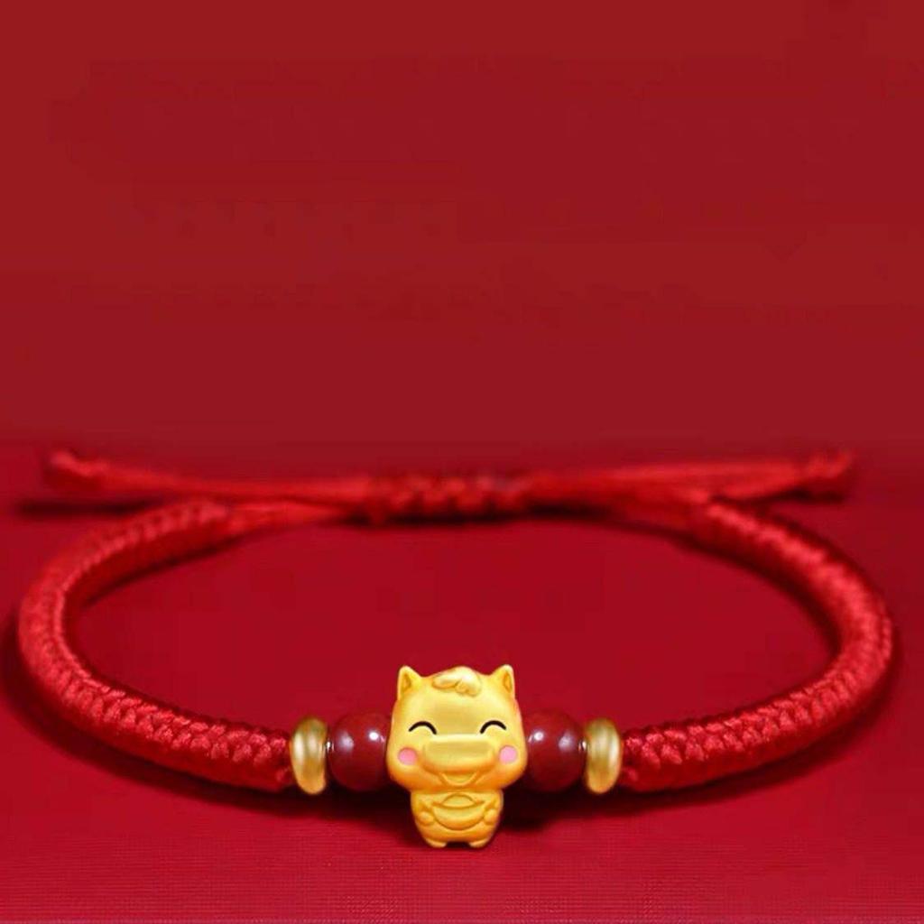 Handmade12 Constellation Zodiac Sign Braided Animal Lucky Bracelet For Men Women Red Rope Gold Color Beads Bracelet Jewelry