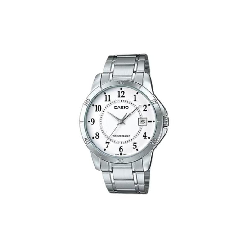 

Casio simple and elegant steel strap waterproof quartz movement stainless steel strap Japanese and Korean watch men s watch white dial MTP-V004D-7B білий