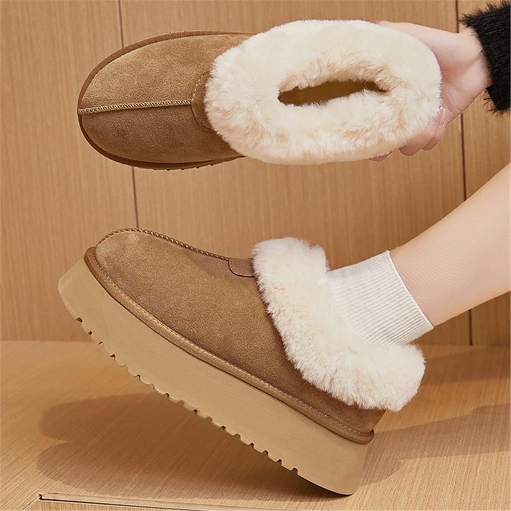 New short boots women's winter snow boots home home warm plush non-slip outer wear bag heel cotton shoes