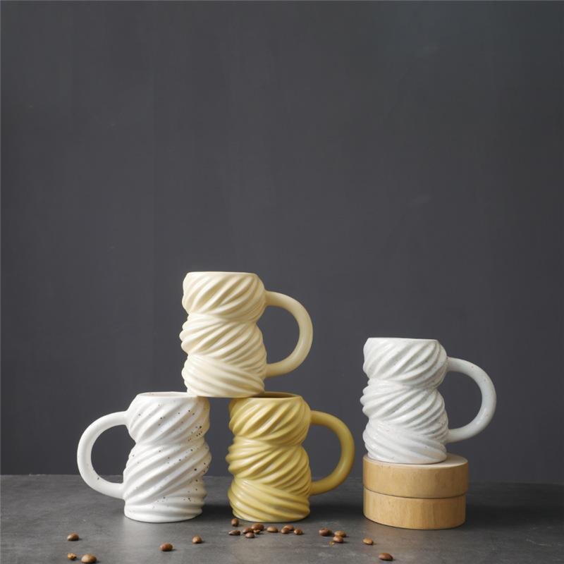 High Value Floating Point Creative Personality Trend Fashion Ceramic Cup Large Capacity Niche Design Water Cup