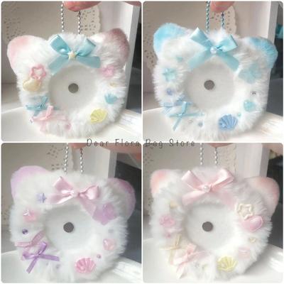 Cute Plush Ear Anime Badge Holder Itabag Decoration Insert Accessories Handmade DIY Pin Storage Case 55-58mm Badge Display Stand