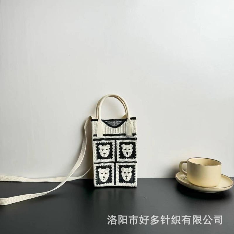 Premium Sense Ns Mobile Phone Bag New Cartoon Knitted Bag Dopamine Niche Versatile Messenger Shoulder Bag Handbag