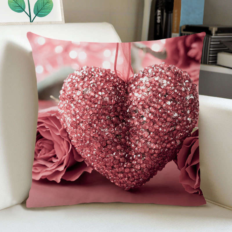 Greeting Card European Bow Gift Peach Skin Valentine's Day Pillow Case Pillow Car Sofa Cushion Cushion