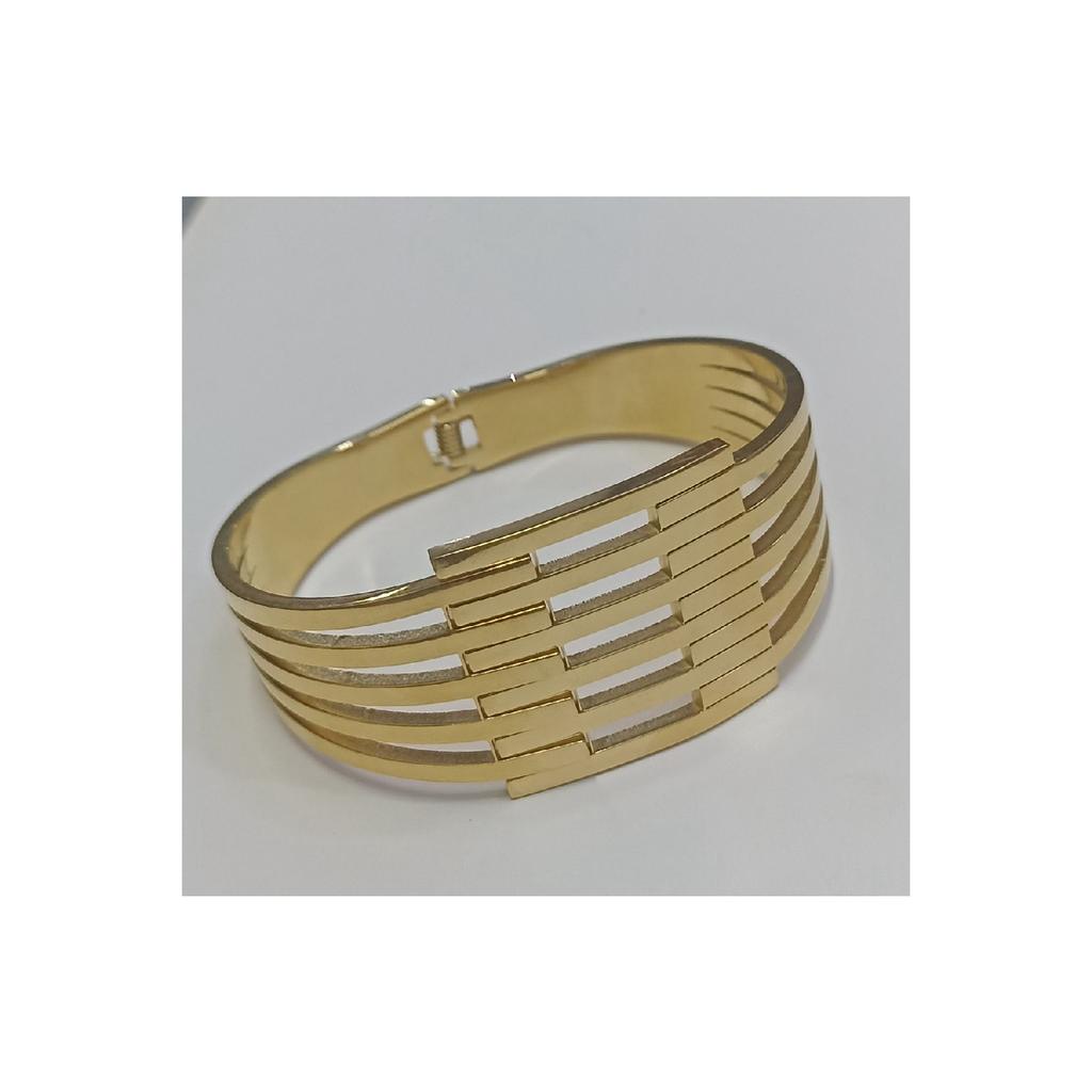 Stahlrippenarmband, hochwertig vergoldet