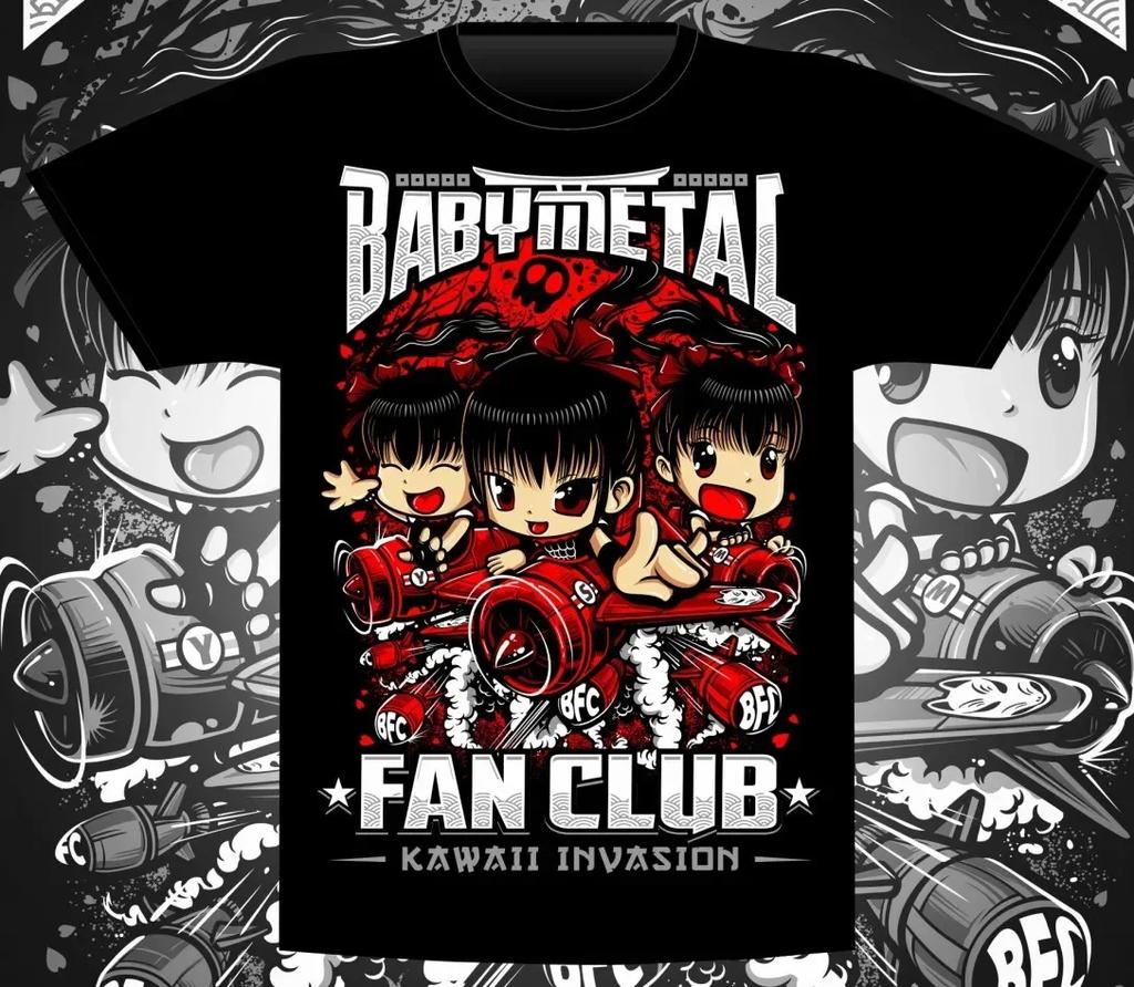 BABYMETAL Harajuku Muster Mode T-Shirt Unisex Baumwolle O-Ausschnitt Lässig Übergröße Kleidung Sommermode Druck Unisex T-Shirt