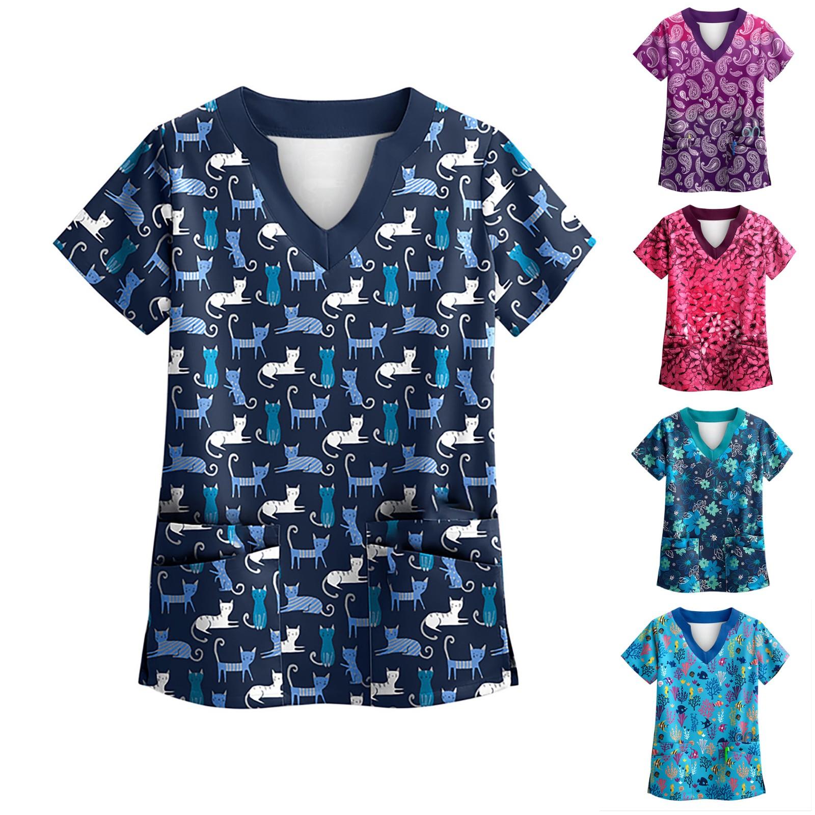 

Женские топы с коротким рукавом и v-образным вырезом, рабочая блузка