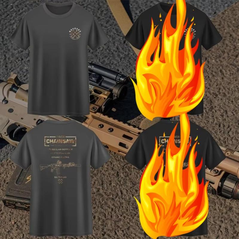 2026 Summer Cotton Tactical Printing Trendy Brand Tshirt Military Fan Shooting Training Unisexs Outdoor Shortsleeved Tshirt