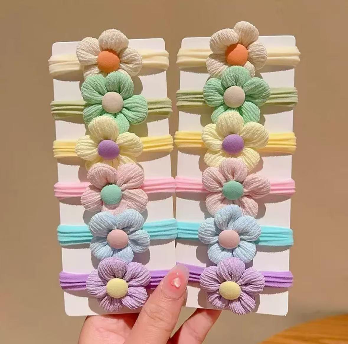 

Детские эластичные резинки для волос с цветами - Красочные, не повреждающие волосы, с дизайном в виде банта