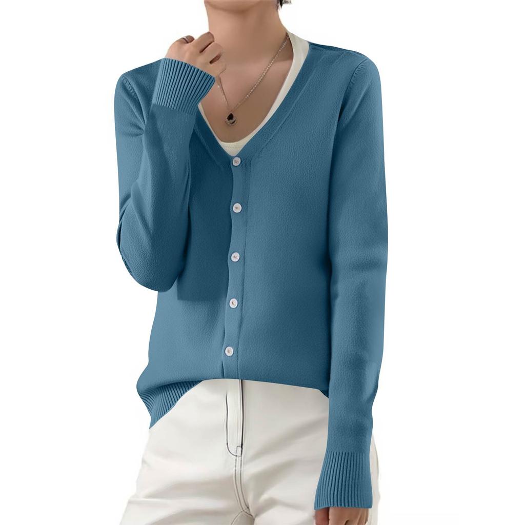 Women's Fashionable Casual Solid Color Long Sleeve Top