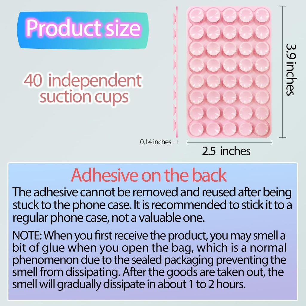 Silicone Suction Phone Mount, Non-Slip Adhesive Stand for Selfies & Videos, Sticky Phone Holder for Cell Phones — Light Pink