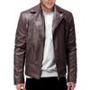 2024 Autunno Cerniera Stand Antivento Cappotto di Pelle Uomo Abbigliamento Uomo Giacca di Pelle da Motociclista Slim Fit Corto-Cappotto Risvolto Giacche PU