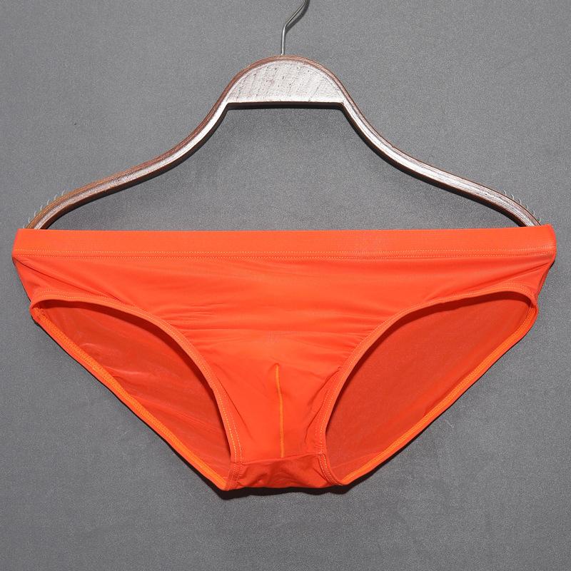 Men's Summer Ultra Thin Fashion New Ice Silk Smooth Transparent Triangle Briefs