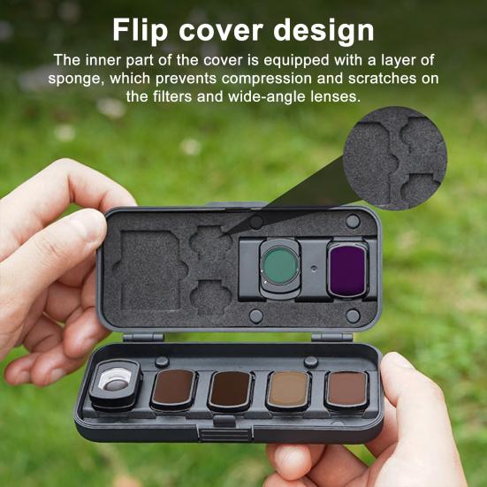 Filter Carrying Case for DJI Osmo Pocket 3 Water Dust Resistant Optics Lens ND UV CPL Filter Memory Card Accessories Storage Organizer Box