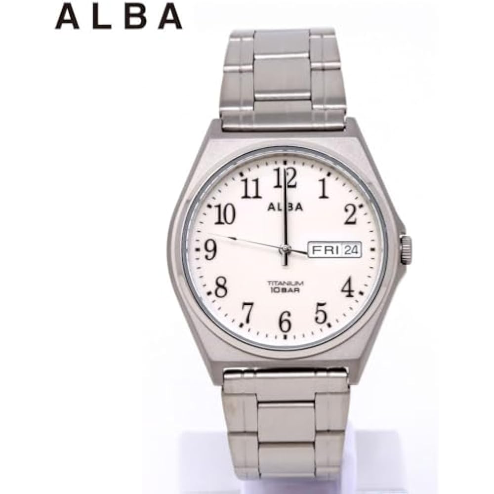 Seiko Watch Alba Watch Men's Quartz Stainless Steel Titanium for Everyday Use Reinforced Waterpro...