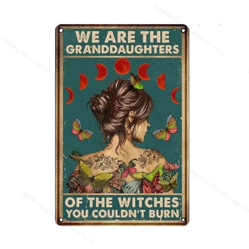 Black Cat Women Metal Sign Vintage 30 *20cm Tin Plaque Coffee Yoga Bedroom Club Decoration Home Vintage Art Plate Wall Poster