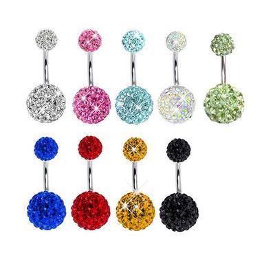 Seksowny błyszczący pępek pierścionek z pępkiem Brzana Rhinestone Body Piercing Biżuteria